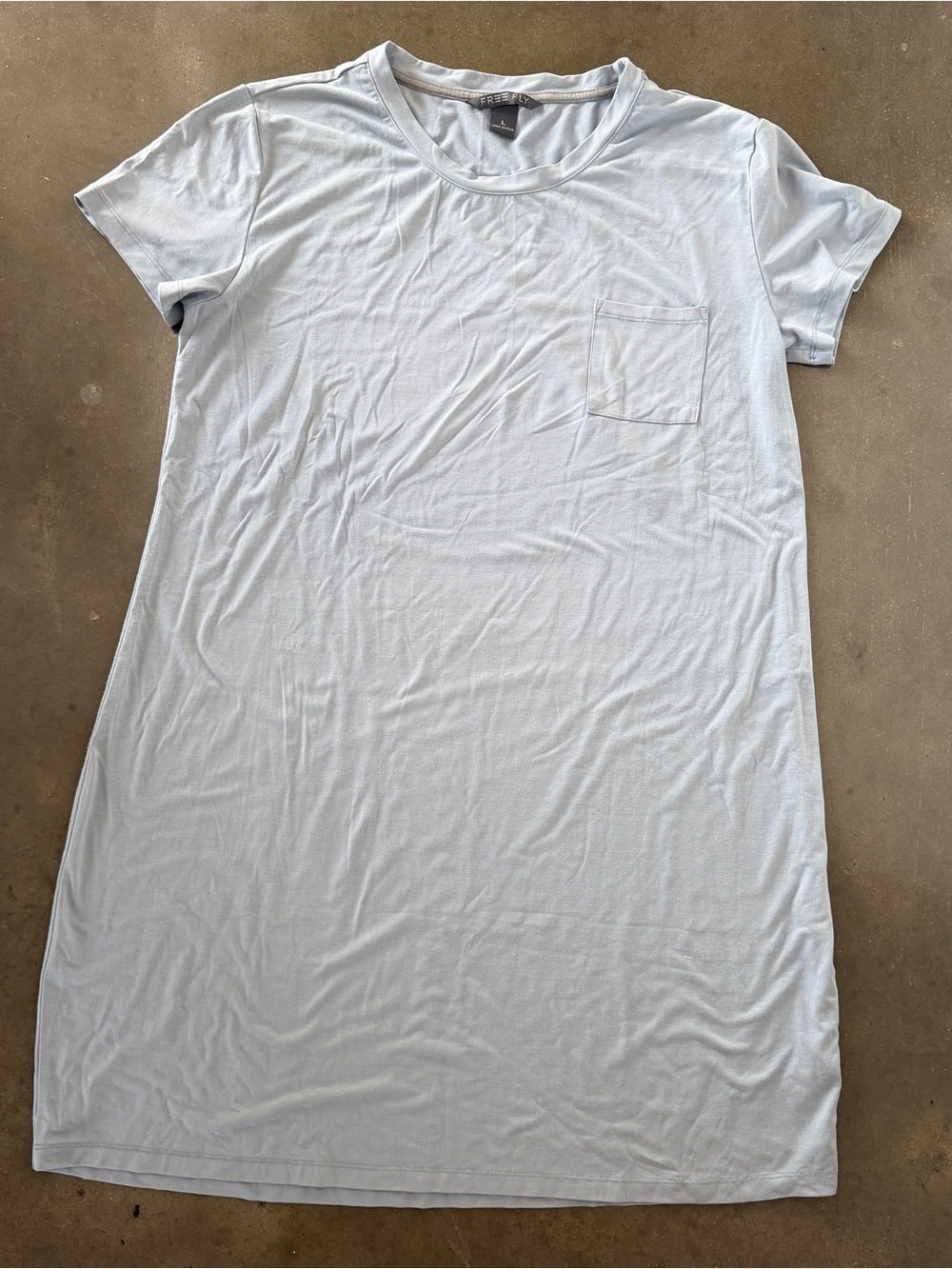 Free Fly gray A line flowy T-shirt bamboo blend dress L UPF 50